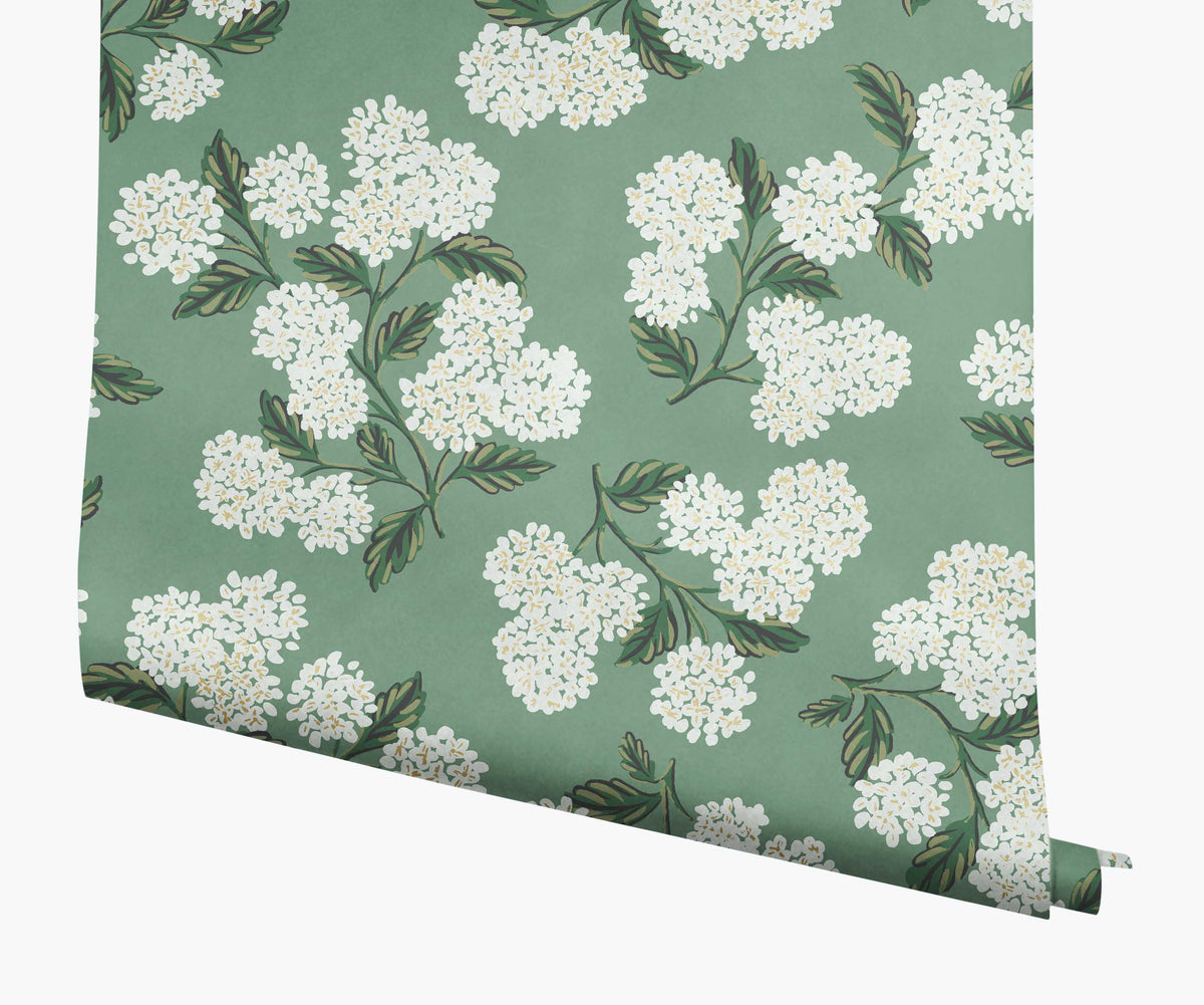 Cloverpaperco™ - Hydrangea Wallpaper - Jade