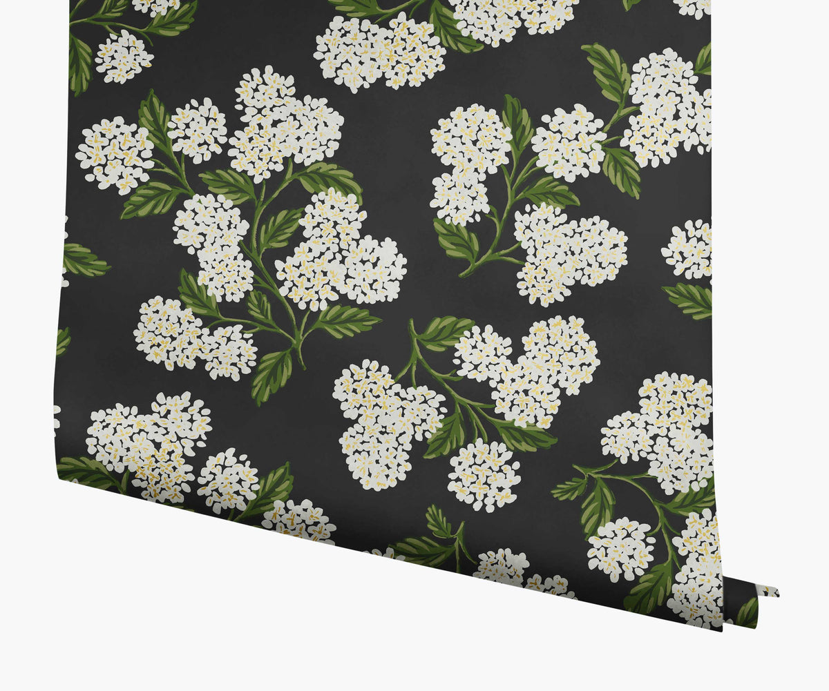Cloverpaperco™ - Hydrangea Wallpaper - Black & White