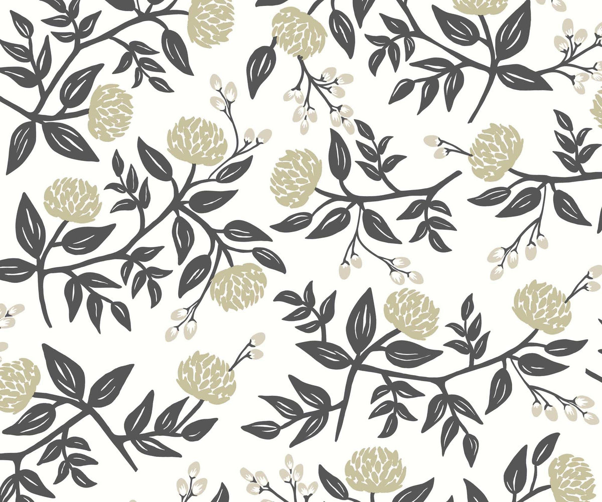 Cloverpaperco™ - Peonies Wallpaper - White & Black
