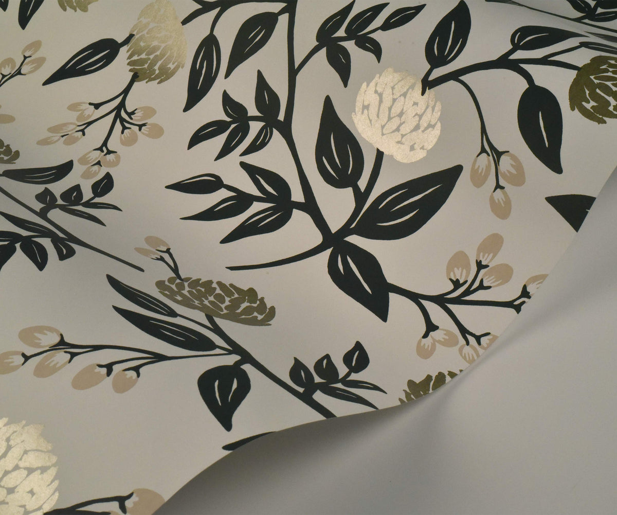 Cloverpaperco™ - Peonies Wallpaper - White & Black