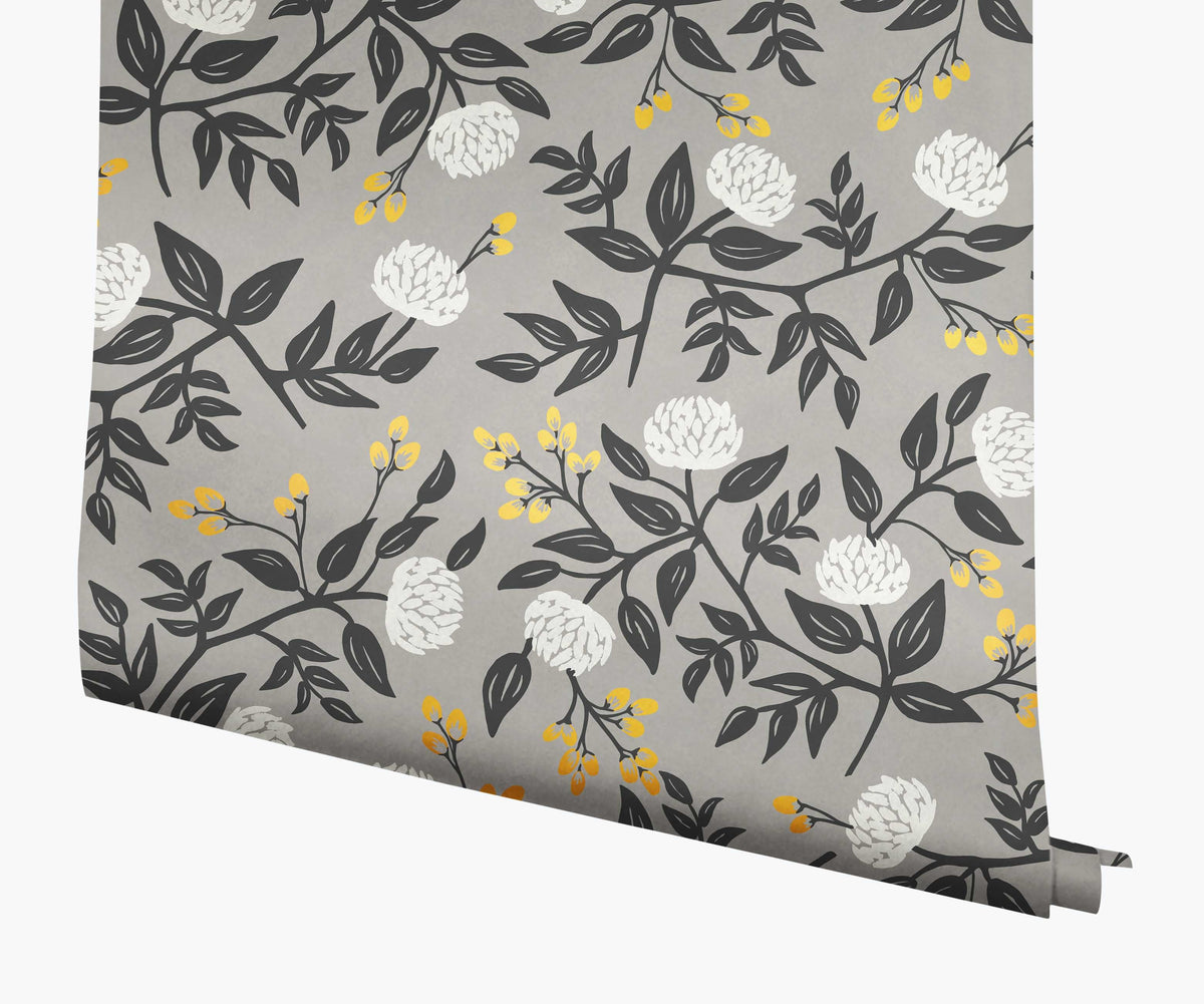 Cloverpaperco™ - Peonies Wallpaper - Grey