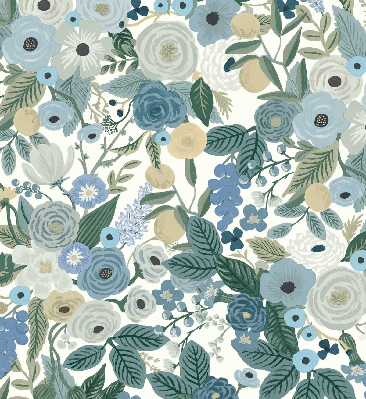 Cloverpaperco™ - Garden Party Peel & Stick Wallpaper - Indigo Multi